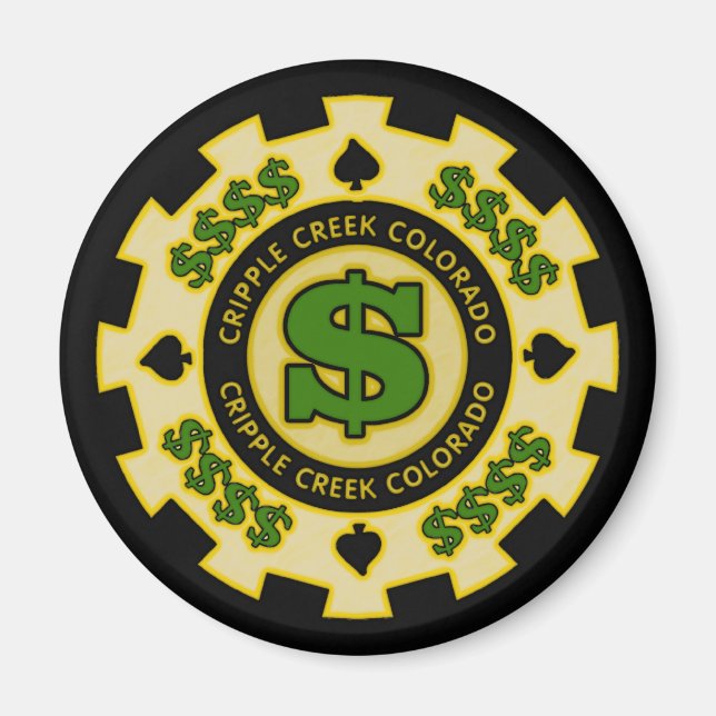 Cripple Creek Colorado Poker Chip Magnet (Front)