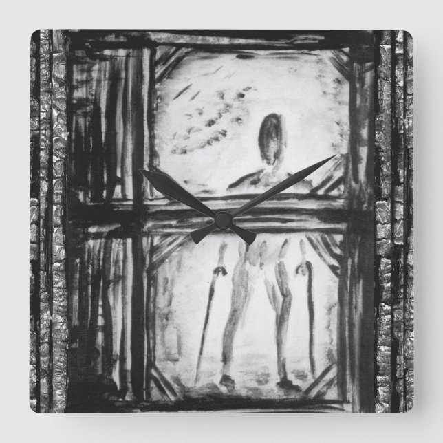 Crippled Man Square Wall Clock (Front)
