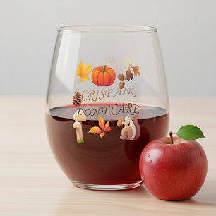 Crisp Air, Don't Care Stemless Wine Glass