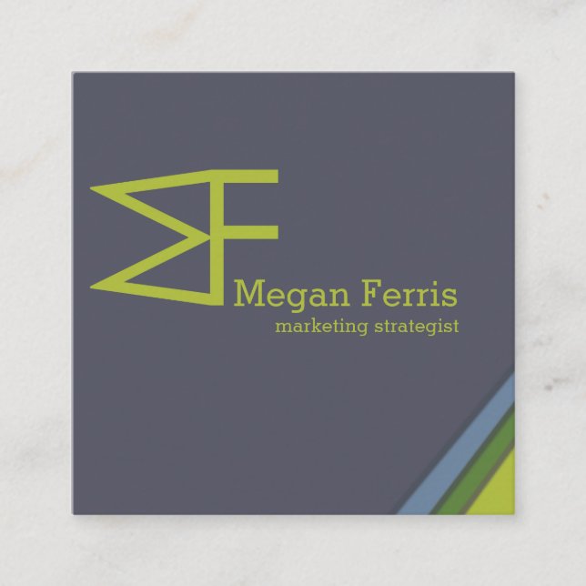 Crisp and Dramatic Square Business Card (Front)
