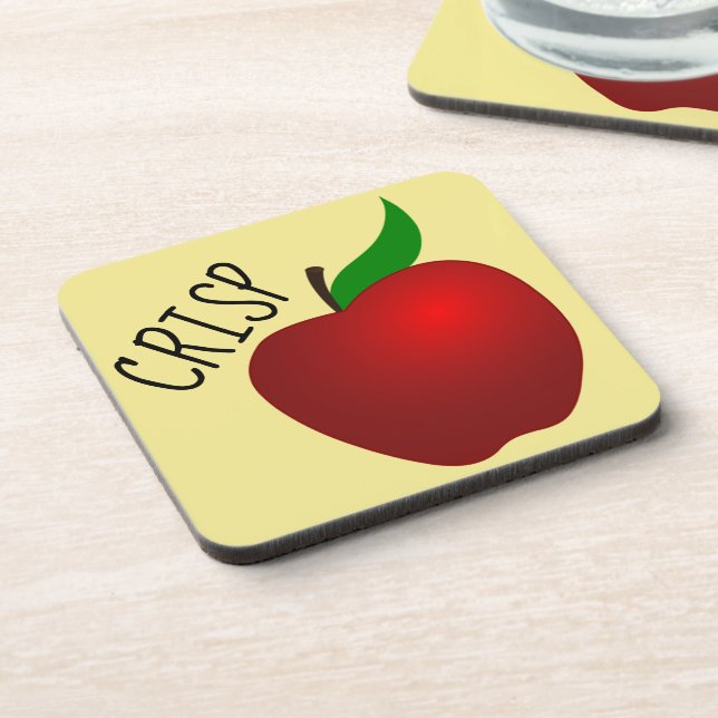 Crisp Apple Plastic coasters w/cork back (Left Side)