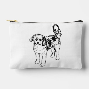 Crisp Black Outline for Cheerful Pet Travel Style Accessory Pouch