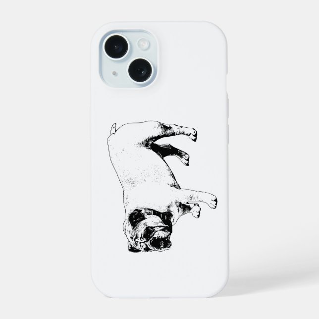 Crisp Bulldog Form iPhone 15 Case (Back)