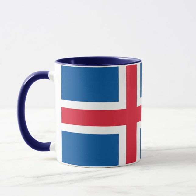Crisp Clean Icelandic Flag Covered Ceramic Mug (Left)