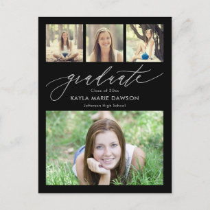 Crisp Collage Editable Colour Graduation Postcard