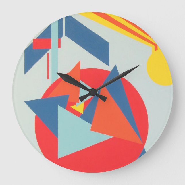Crisp Contemporary of Blue and Orange Wall Clock (Front)