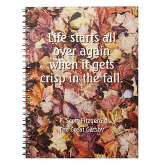 "Crisp Fall" Fitzgerald, Gatsby, Spiral Notebook