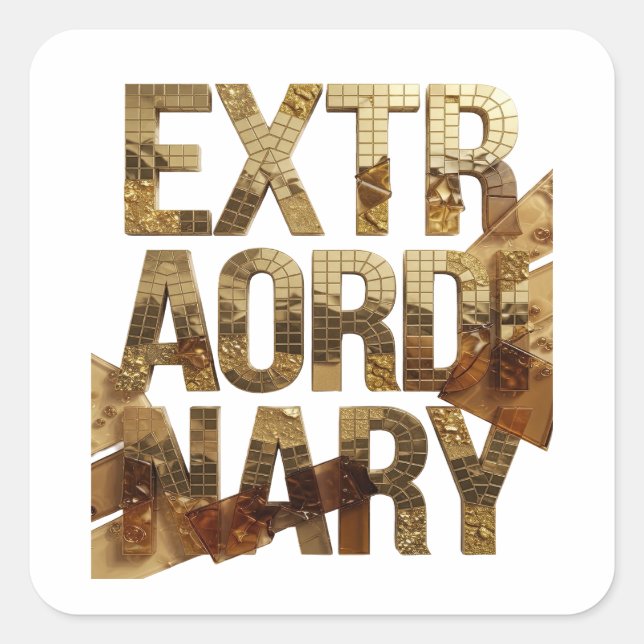 Crisp Gold EXTRAORDINARY Sticker Design (Front)