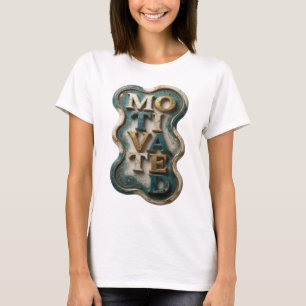 Crisp Gold MOTIVATED Text Design T-Shirt