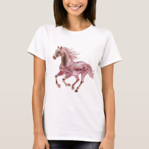 Crisp Gold PINK GLASS HORSE Graphic Design T-Shirt