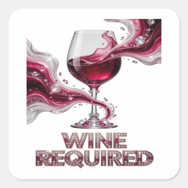 Crisp Gold WINE REQUIRED Gift Sticker (Front)
