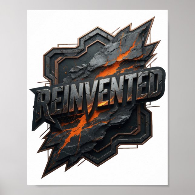 Crisp Grey REINVENTED Text Design Poster (Front)