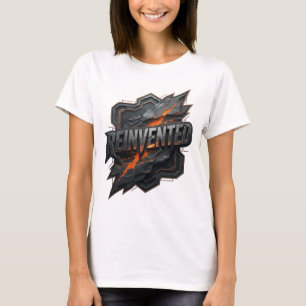 Crisp Grey REINVENTED Text Design T-Shirt