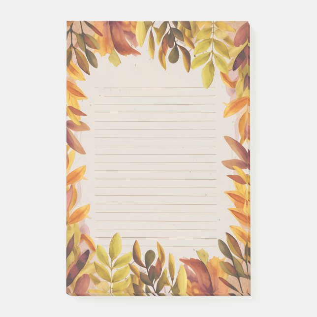 Crisp Leaves & Cosy Lines Post-it Notes (Front)