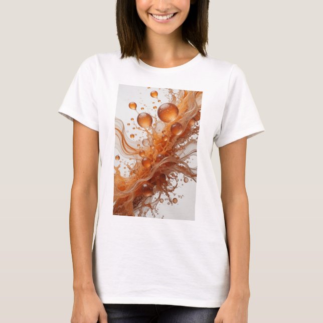 Crisp Orange ABSTRACT ART Design T-Shirt (Front)