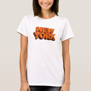 Crisp Orange NEW YORK Wearable Art T-Shirt