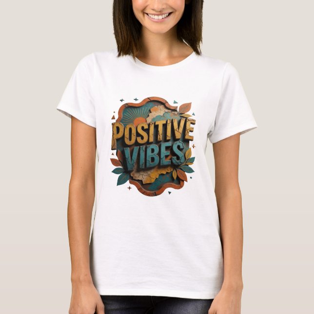 Crisp Orange POSITIVE VIBES Custom Tee (Front)