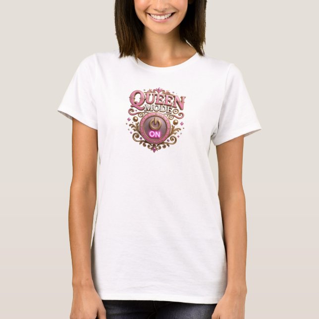 Crisp Orange QUEEN MODE ON Slogan Tee (Front)
