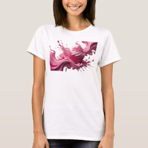 Crisp Pink ABSTRACT ART Design T-Shirt