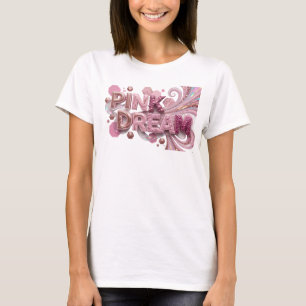 Crisp Pink PINK DREAM 3D Text Art T-Shirt