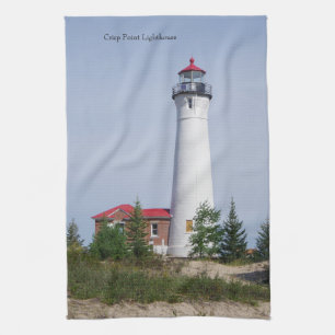 Crisp Point Lighthouse & building kitchen towel