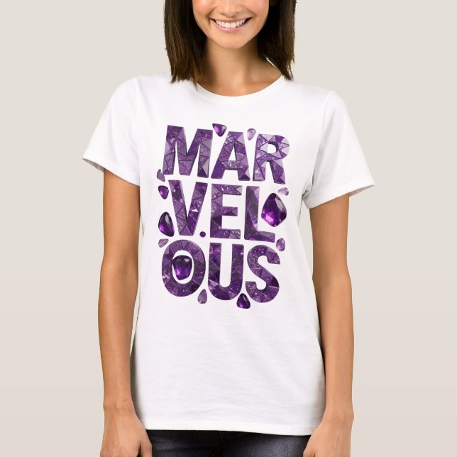 Crisp Purple MARVELOUS Bold Design T-Shirt (Front)