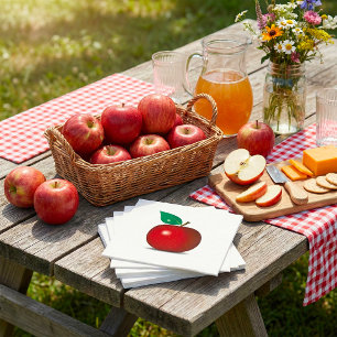 Crisp Red Apple Paper Napkins