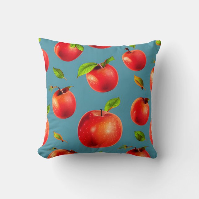 Crisp Red Apples Pattern Cushion (Front)