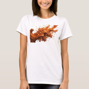 Crisp Red GOLDEN STARS Text Design T-Shirt