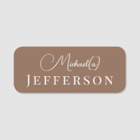 Crisp Russet Brown Modern White Script