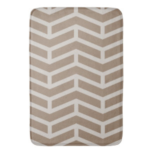 Crisp Sharp Opposing Arrows Chevron Brown Neutral Bath Mat