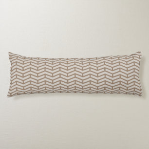 Crisp Sharp Opposing Arrows Chevron Brown Neutral Body Cushion