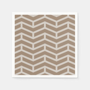 Crisp Sharp Opposing Arrows Chevron Brown Neutral Napkin