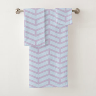 Crisp Sharp Opposing Arrows Chevron Powder Pastels Bath Towel Set