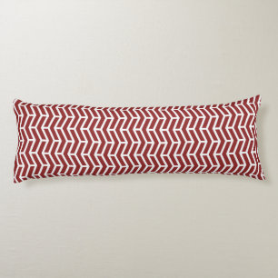 Crisp Sharp Opposing Arrows Chevron Red White Body Cushion