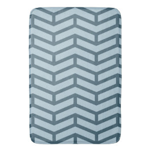 Crisp Sharp Opposing Arrows Chevron Two Tone Blues Bath Mat