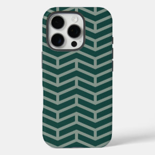 Crisp Sharp Opposing Arrows Chevron Two Tone Green iPhone 16 Pro Case