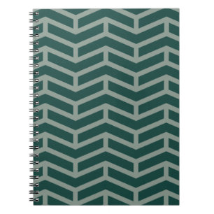 Crisp Sharp Opposing Arrows Chevron Two Tone Green Notebook