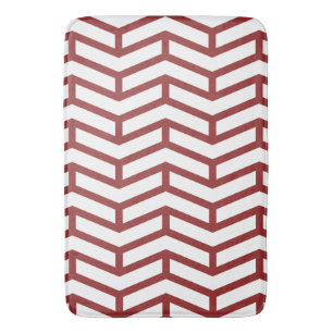 Crisp Sharp Opposing Arrows Chevron White Red Bath Mat
