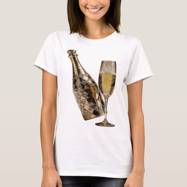 Crisp Silver ABSTRACT ART Abstract Design T-Shirt (Front)