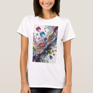 Crisp Silver ABSTRACT ART Artistic Motif T-Shirt