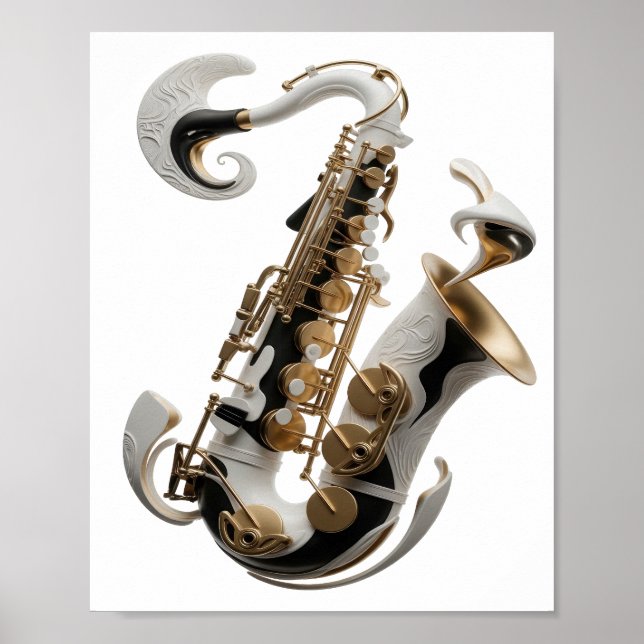 Crisp Silver ABSTRACT ART Fashion Print (Front)