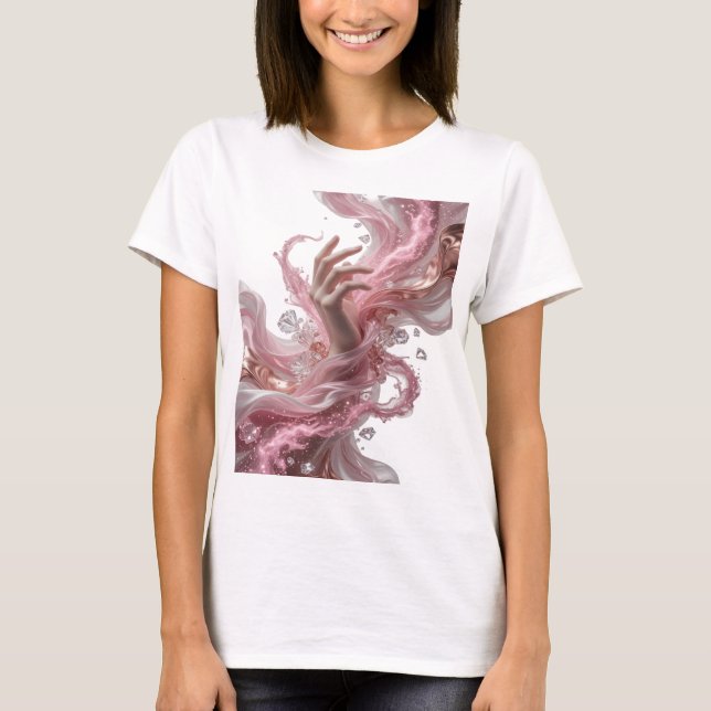 Crisp Silver ABSTRACT ART Graphic Design v2 T-Shirt (Front)