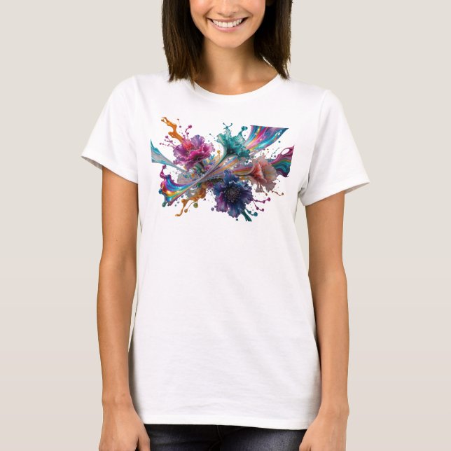 Crisp Silver ABSTRACT ART Graphic Tee (Front)