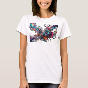 Crisp Silver ABSTRACT ART Statement Tee