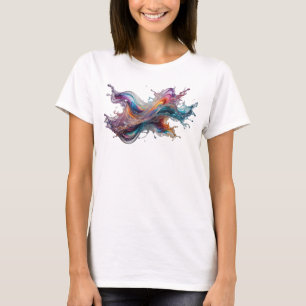 Crisp Silver ABSTRACT ART Statement Tee v2