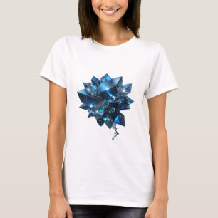 Crisp Silver BLUE CRYSTAL GEMS Print T-Shirt