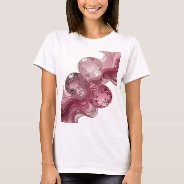 Crisp Silver GLASSY BALLS Modern Design T-Shirt (Front)