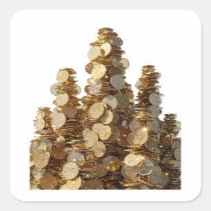 Crisp Silver GOLDEN COINS Sticker Motif