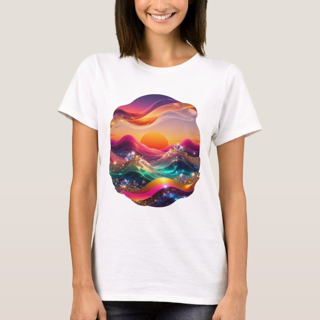 Crisp Silver SUNSET BEACH Quote Shirt (Front)